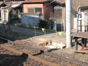 下りホーム栄町側の工事