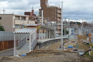 喜多山駅仮設下りホーム